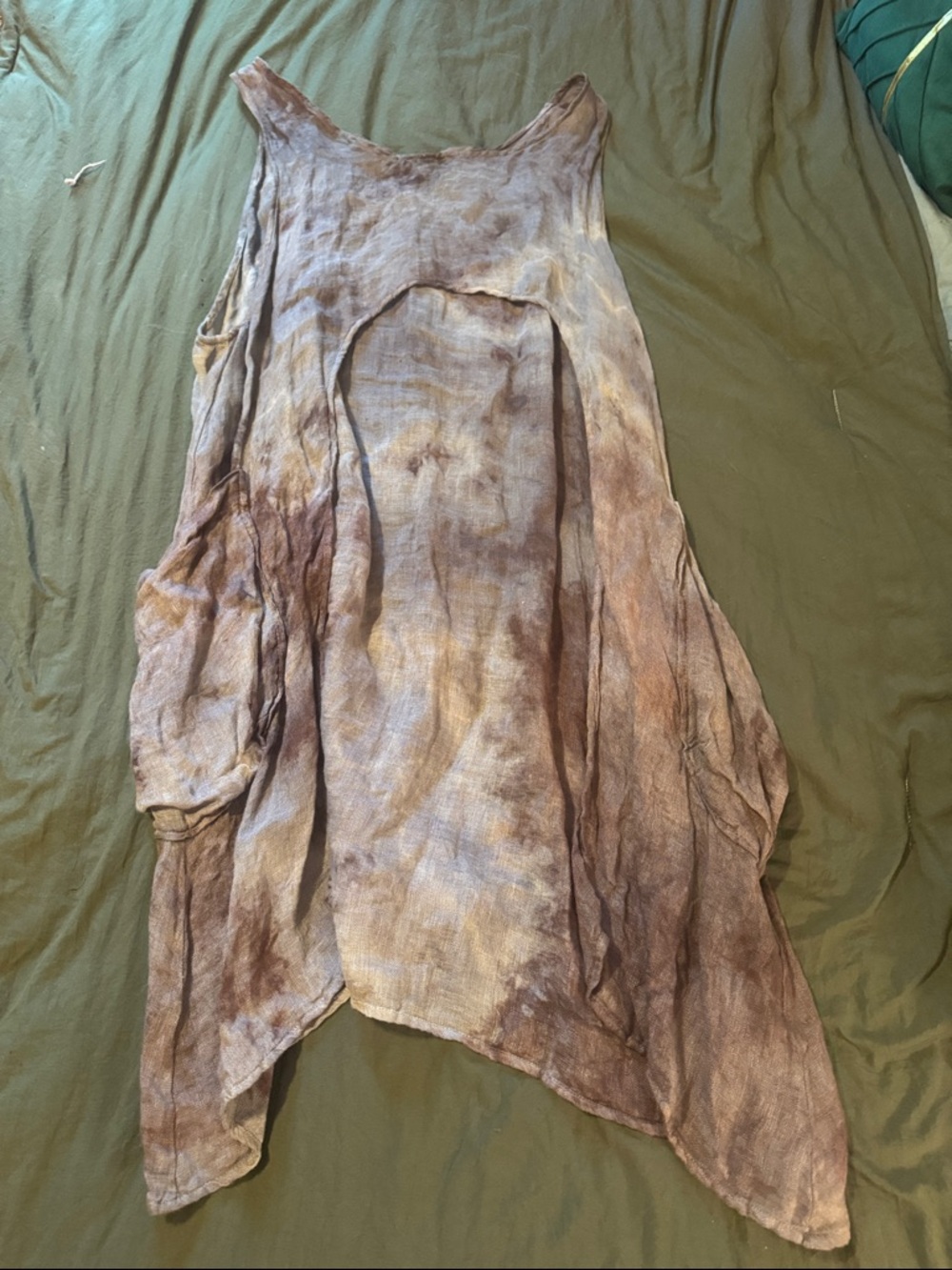 Boho Tie-Dye tunic-  - Brown-Taupe
